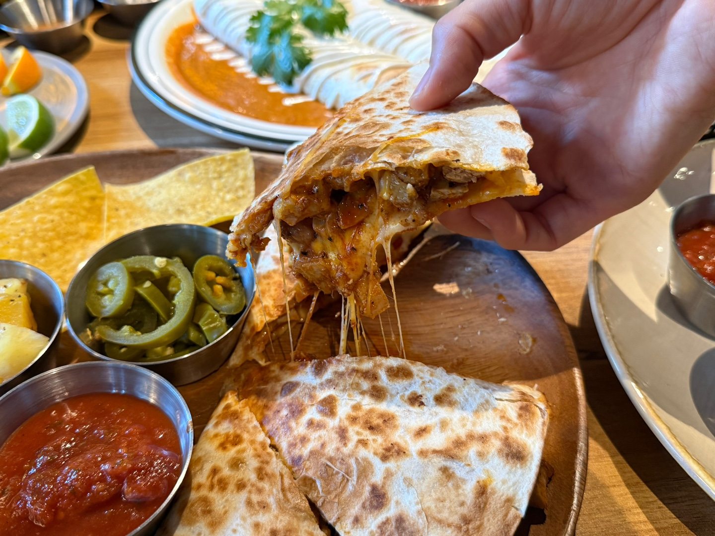 Chicken Quesadilla filled with chicken and cheese